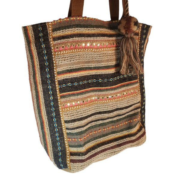 Lovestitch Shopper Hobo Hippie Bag with Tassel Sequins & Suede New w/Tag #D44471 - Picture 4 of 15